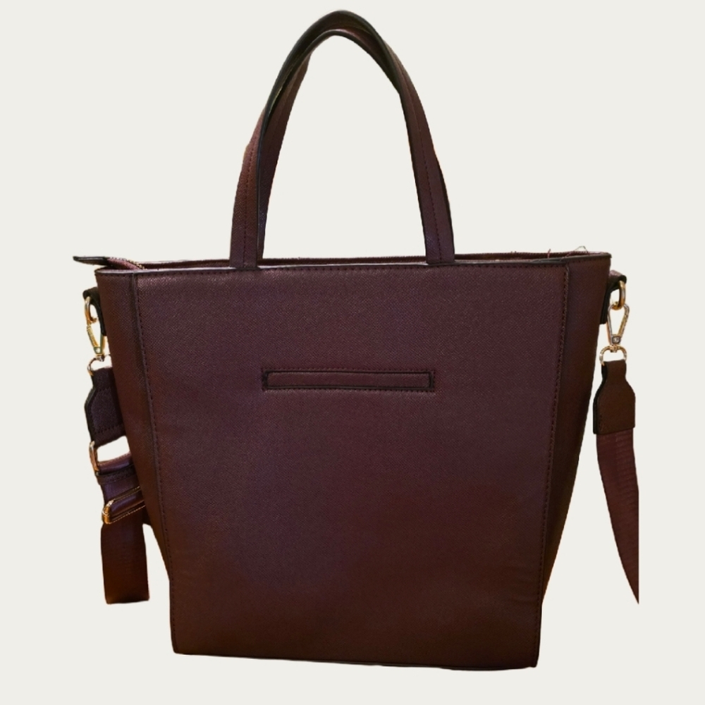 100th Anniversay London Fog Sophia Studded Tote Bag In Plum - Picture 12 of 17